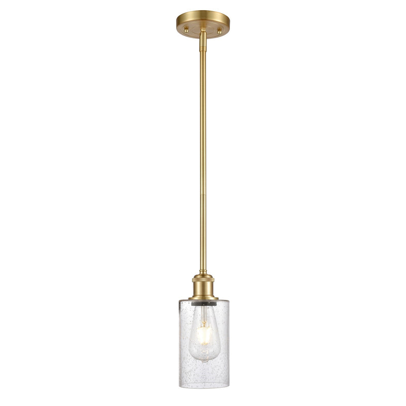 Innovations Clymer 4in 1-Light Mini Pendant | Art Nouveau Satin Gold and Seedy Glass | Kitchen Island & Dining Room | Model 516-1S-SG-G804