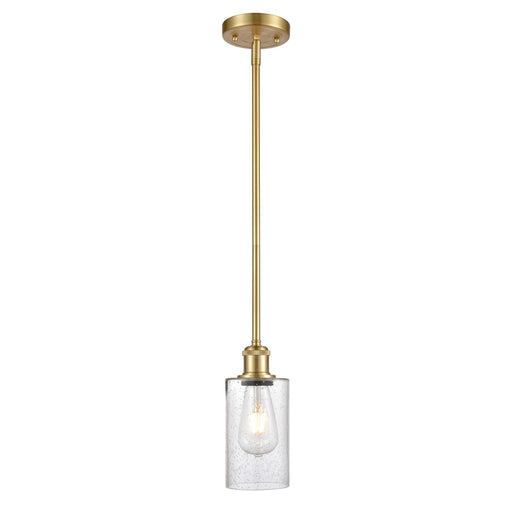 Innovations Clymer 4in 1-Light Mini Pendant | Art Nouveau Satin Gold and Seedy Glass | Kitchen Island & Dining Room | Model 516-1S-SG-G804