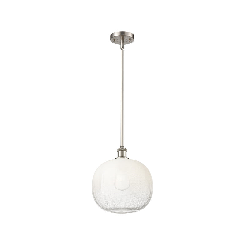 Innovations Brookhaven Sphere 10.5in 1-Light Mini Pendant | Industrial Brushed Satin Nickel and Opal Glass | Kitchen | Model 516-1S-SN-G481-10OP