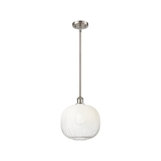 Innovations Brookhaven Sphere 10.5in 1-Light Mini Pendant | Industrial Brushed Satin Nickel and Opal Glass | Kitchen | Model 516-1S-SN-G481-10OP