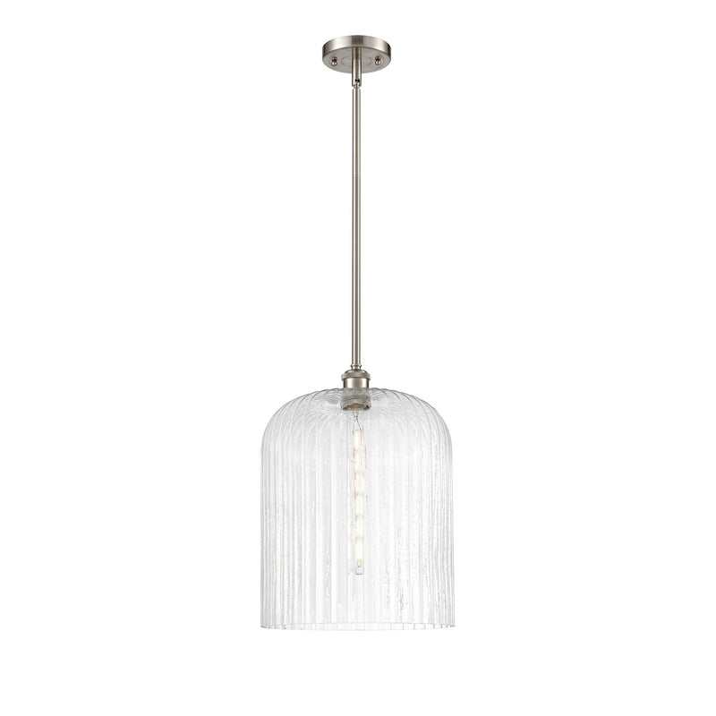 Innovations Bridal Veil 5in 1-Light Mini Pendant | Art Nouveau Brushed Satin Nickel and Seedy Glass | Kitchen Island | Model 516-1S-SN-G559-12SDY