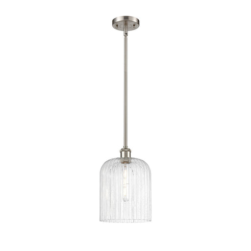 Innovations Bridal Veil 5in 1-Light Mini Pendant | Art Nouveau Brushed Satin Nickel and Seedy Glass | Kitchen Island | Model 516-1S-SN-G559-8SDY