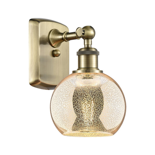 Innovations Athens 6in 1-Light Wall Sconce | Industrial Antique Brass and Mercury Glass | Bedroom & Hallway Accent Light | Model 516-1W-AB-G128-6