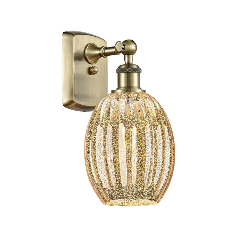 Innovations Preston Bulb 6in 1-Light Wall Sconce | Industrial Antique Brass and Mercury Glass | Bedroom & Hallway Accent | Model 516-1W-AB-G459-6ME