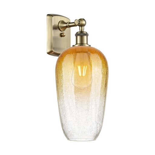 Innovations Brookhaven Flute 7in 1-Light Wall Sconce | Industrial Antique Brass and Amber Glass | Hallway & Bedroom Accent | Model 516-1W-AB-G484-7AM