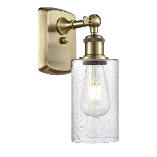 Innovations Clymer 1-Light Wall Sconce | Art Nouveau Antique Brass and Seedy Glass | Bedroom & Hallway Accent Light | Model 516-1W-AB-G804