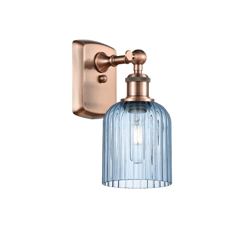 Innovations Ballston Bridal Veil 1Lt 5" Sconce, Copper/Blue - 516-1W-AC-G559-5BL