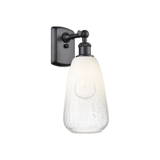 Innovations Brookhaven Almond 6in 1-Light Wall Sconce | Industrial Matte Black and Opal Glass | Bedroom & Hallway | Model 516-1W-BK-G480-6OP