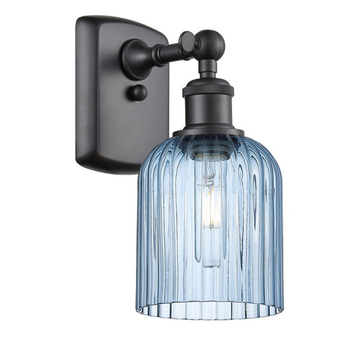 Innovations Ballston Bridal Veil 1Lt 5" Sconce, Black/Blue - 516-1W-BK-G559-5BL