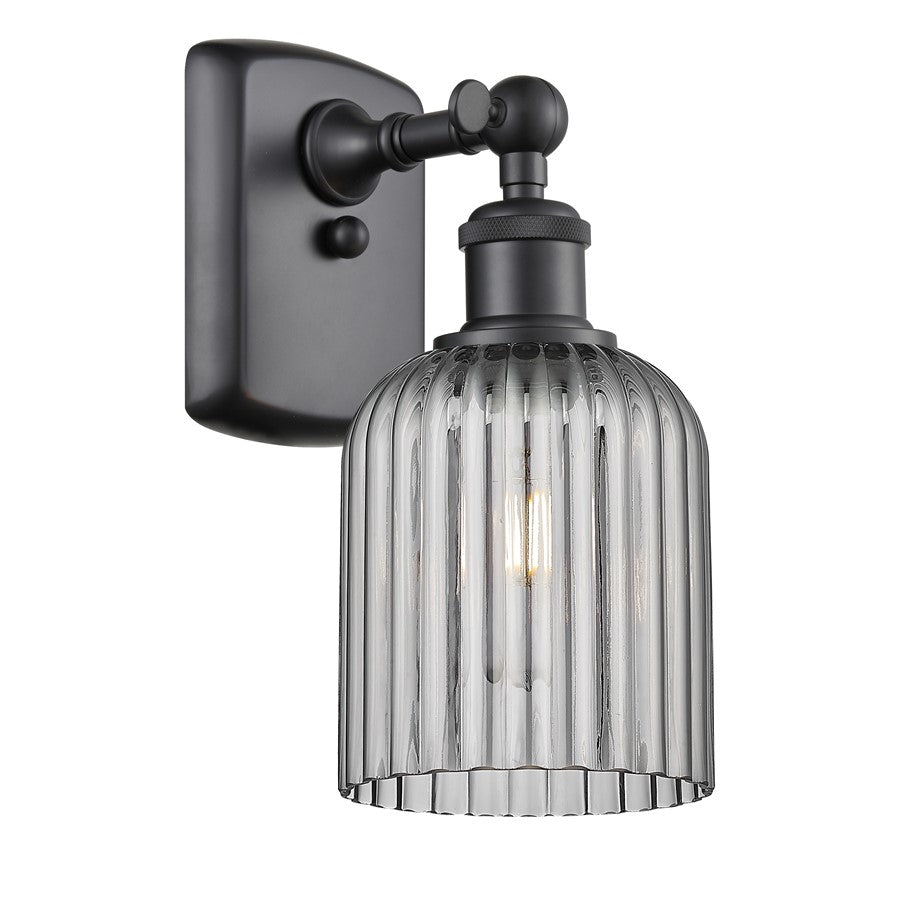 Innovations Ballston Bridal Veil 1Lt 5" Sconce, Black/Smoke - 516-1W-BK-G559-5SM