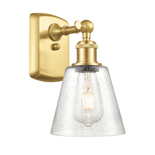 Innovations Caton 6in 1-Light Wall Sconce | Transitional Satin Gold and Frosted Glass | Bathroom & Hallway Accent Light | Model 516-1W-SG-G454