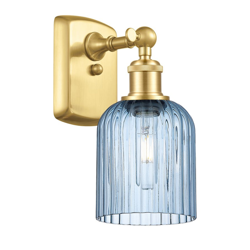 Innovations Ballston Bridal Veil 1Lt 5" Sconce, Gold/Blue - 516-1W-SG-G559-5BL