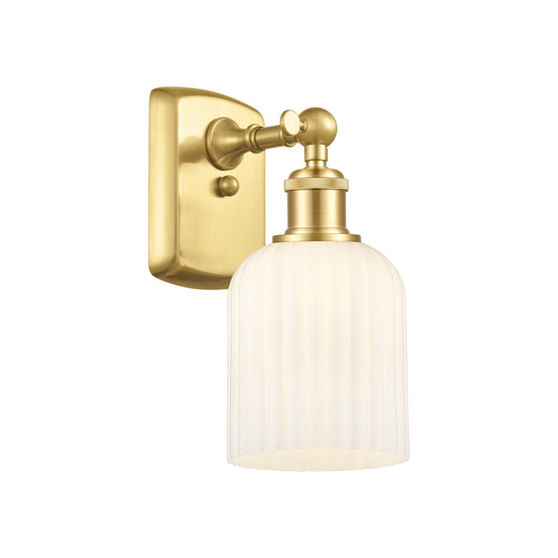Innovations Ballston Bridal Veil 1Lt 5" Sconce, GD/GW - 516-1W-SG-G559-5GWH