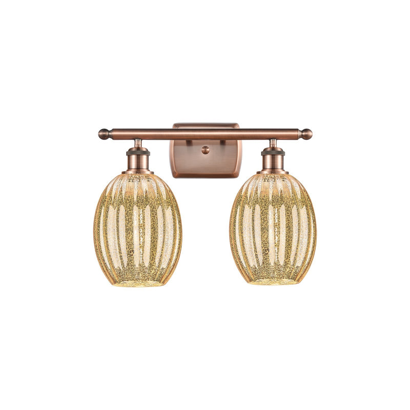 Innovations Preston Bulb 16in 2-Light Bath Vanity | Industrial Antique Copper and Mercury Glass | Bathroom & Powder Room | Model 516-2W-AC-G459-6ME