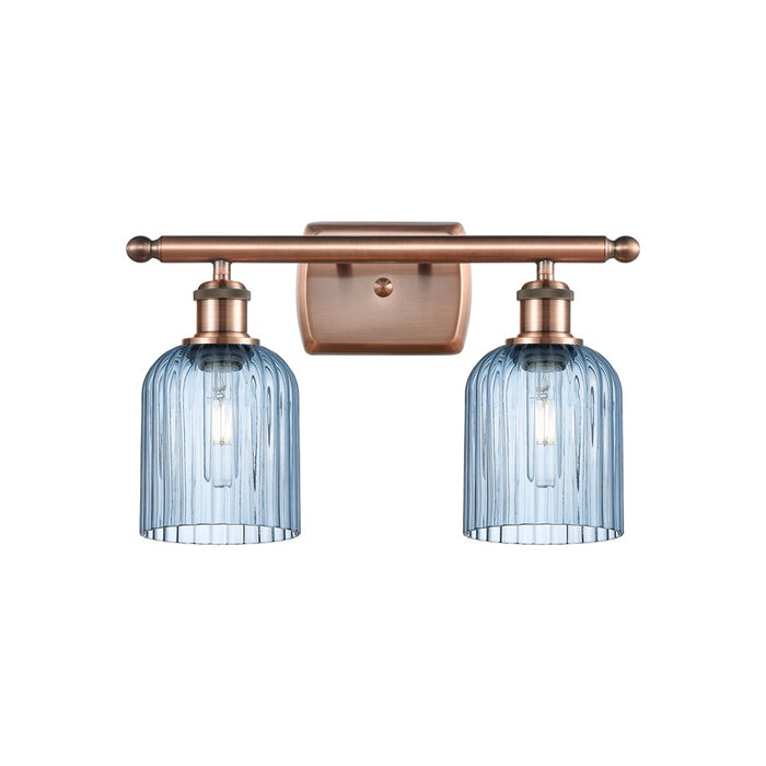 Innovations Ballston Bridal Veil 2Lt 15" Bath, Copper/Blue - 516-2W-AC-G559-5BL