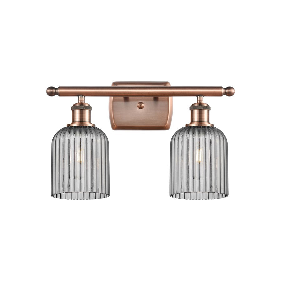 Innovations Ballston Bridal Veil 2Lt 15" Bath, Copper/Smoke - 516-2W-AC-G559-5SM