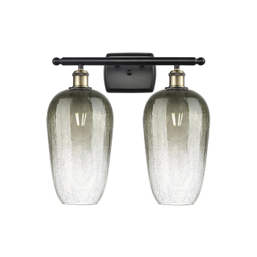 Innovations Brookhaven Flute 17in 2-Light Bath Vanity | Industrial Black Antique Brass and Slate Glass | Bathroom | Model 516-2W-BAB-G484-7SL