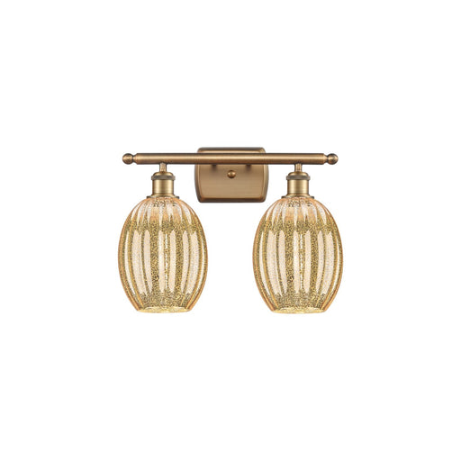 Innovations Preston Bulb 16.25in 2-Light Bath Vanity Light | Industrial Brushed Brass and Mercury Glass Globe Shade | Model 516-2W-BB-G459-6ME