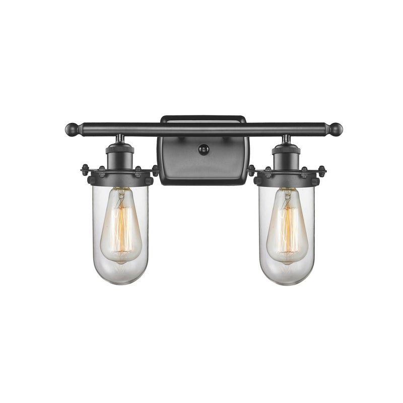 Innovations Kingsbury 14in 2-Light Bath Vanity | Industrial Oil Rubbed Bronze and Clear Glass | Bathroom Vanity Light | Model 516-2W-OB-CE231-CL