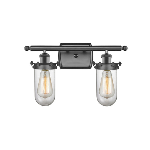 Innovations Kingsbury 14in 2-Light Bath Vanity | Industrial Oil Rubbed Bronze and Clear Glass | Bathroom Vanity Light | Model 516-2W-OB-CE231-CL