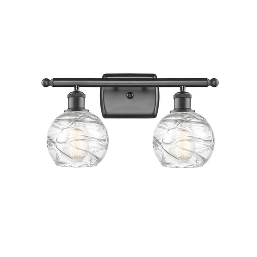 Innovations Athens Deco Swirl 16in 2-Light Bath Vanity | Industrial Oil Rubbed Bronze and Clear Glass | Bathroom Vanity | Model 516-2W-OB-G1213-6CL