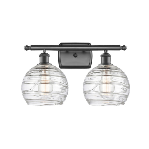 Innovations Athens Deco Swirl 18in 2-Light Bath Vanity | Industrial Oil Rubbed Bronze and Clear Glass | Bathroom Vanity | Model 516-2W-OB-G1213-8CL