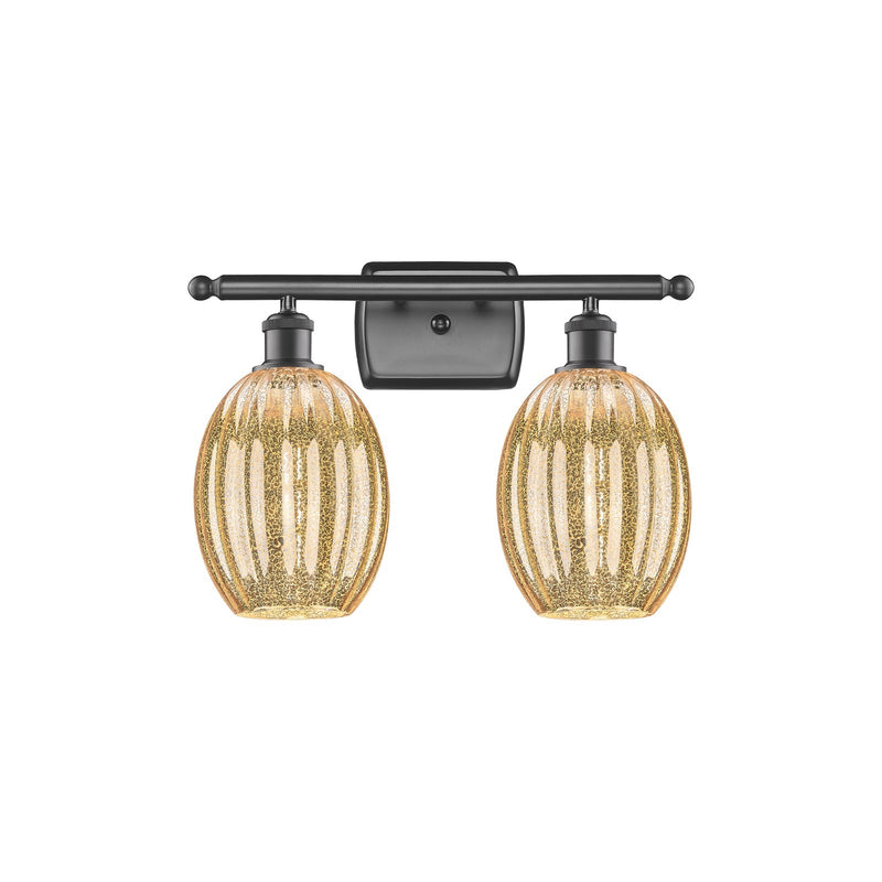 Innovations Preston Bulb 16.25in 2-Light Bath Vanity Light | Industrial Oil Rubbed Bronze and Mercury Glass | Bathroom | Model 516-2W-OB-G459-6ME