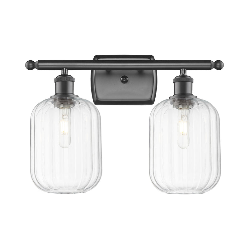 Innovations Preston Cylinder 16.75in 2-Light Bath Vanity Light | Industrial Oil Rubbed Bronze and Clear Glass | Bathroom | Model 516-2W-OB-G460-7CL