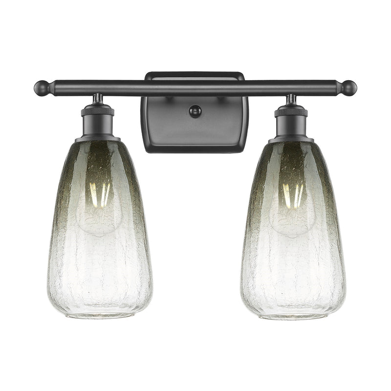 Innovations Brookhaven Almond 16in 2-Light Bath Vanity | Industrial Oil Rubbed Bronze and Slate Glass | Bathroom & Powder | Model 516-2W-OB-G480-6SL