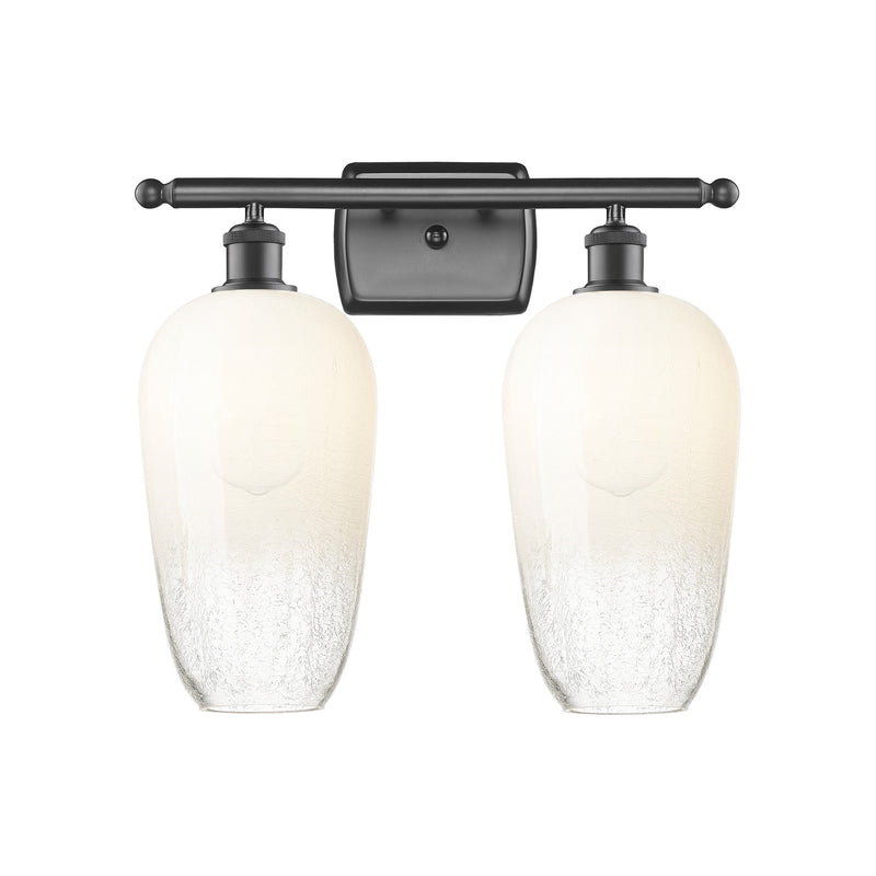 Innovations Brookhaven Flute 17in 2-Light Bath Vanity Light | Industrial Oil Rubbed Bronze and Opal Glass | Bathroom | Model 516-2W-OB-G484-7OP