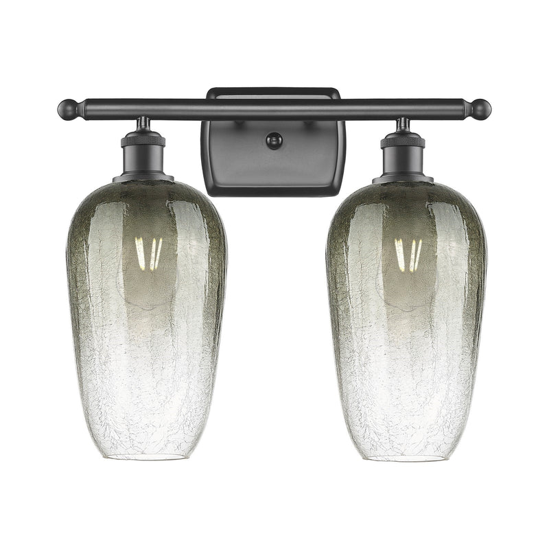 Innovations Brookhaven Flute 17in 2-Light Bath Vanity Light | Industrial Oil Rubbed Bronze and Slate Glass | Bathroom | Model 516-2W-OB-G484-7SL