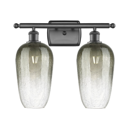 Innovations Brookhaven Flute 17in 2-Light Bath Vanity Light | Industrial Oil Rubbed Bronze and Slate Glass | Bathroom | Model 516-2W-OB-G484-7SL