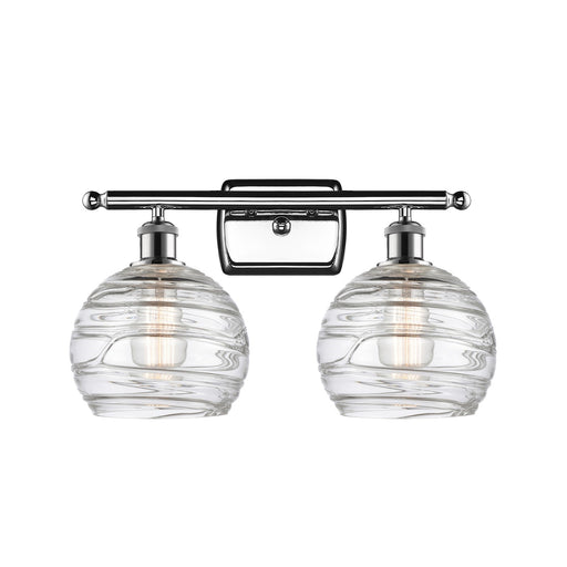 Innovations Athens Deco Swirl 18in 2-Light Bath Vanity Light | Industrial Polished Chrome and Clear Deco Swirl Glass | Model 516-2W-PC-G1213-8CL