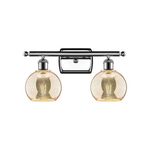 Innovations Athens 16in 2-Light Bath Vanity Light | Industrial Polished Chrome and Mercury Glass | Bathroom Vanity & Powder | Model 516-2W-PC-G128-6