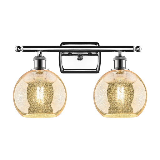 Innovations Athens 18in 2-Light Bath Vanity Light | Industrial Polished Chrome and Mercury Glass | Bathroom & Powder Room | Model 516-2W-PC-G128-8