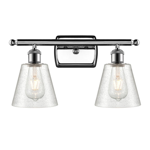 Innovations Caton 16in 2-Light Bath Vanity Light | Art Nouveau Polished Chrome and Frosted Glass | Bathroom & Powder Room | Model 516-2W-PC-G454