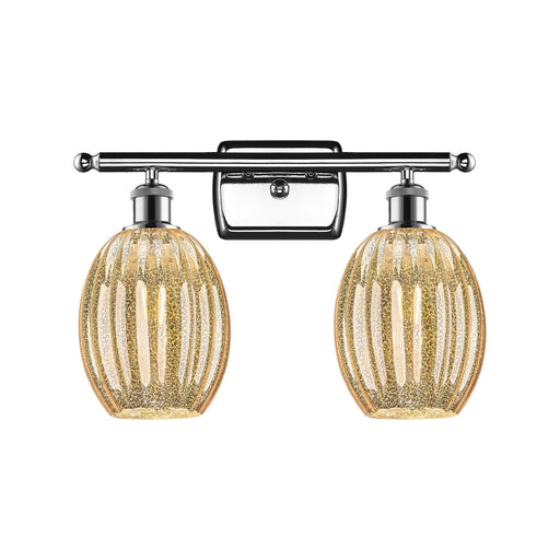Innovations Preston Bulb 16in 2-Light Bath Vanity | Industrial Polished Chrome and Mercury Glass | Bathroom & Powder Room | Model 516-2W-PC-G459-6ME