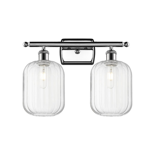 Innovations Preston Cylinder 16in 2-Light Bath Vanity | Industrial Polished Chrome and Clear Glass | Bathroom & Powder | Model 516-2W-PC-G460-7CL
