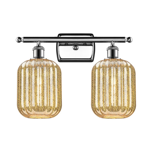 Innovations Preston Cylinder 16in 2-Light Bath Vanity | Industrial Polished Chrome and Mercury Glass | Bathroom & Powder | Model 516-2W-PC-G460-7ME