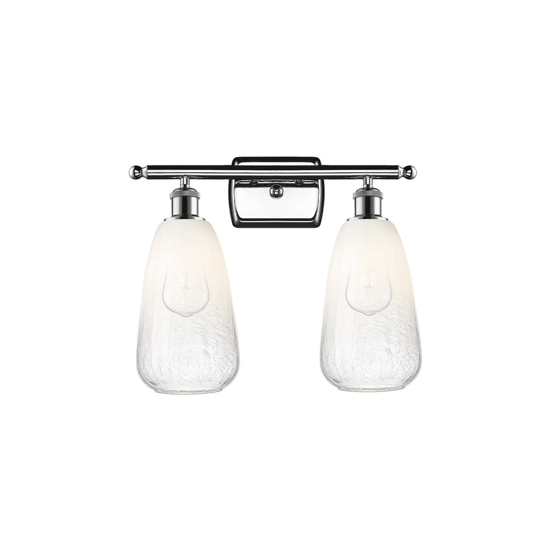 Innovations Brookhaven Almond 16in 2-Light Bath Vanity Light | Industrial Polished Chrome and Opal Glass | Bathroom | Model 516-2W-PC-G480-6OP