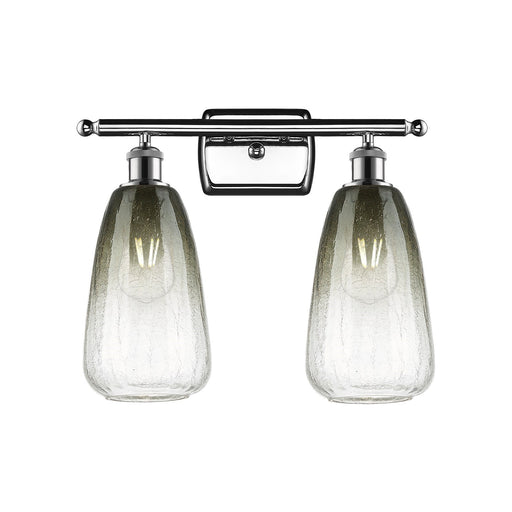 Innovations Brookhaven Almond 16in 2-Light Bath Vanity Light | Industrial Polished Chrome and Slate Glass | Bathroom | Model 516-2W-PC-G480-6SL