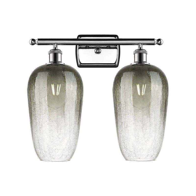 Innovations Brookhaven Flute 17in 2-Light Bath Vanity Light | Industrial Polished Chrome and Slate Glass | Bathroom | Model 516-2W-PC-G484-7SL