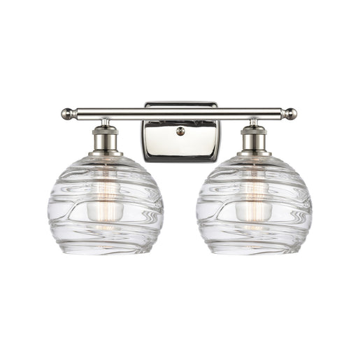 Innovations Athens Deco Swirl 18in 2-Light Bath Vanity Light | Industrial Polished Nickel and Clear Glass | Bathroom | Model 516-2W-PN-G1213-8CL