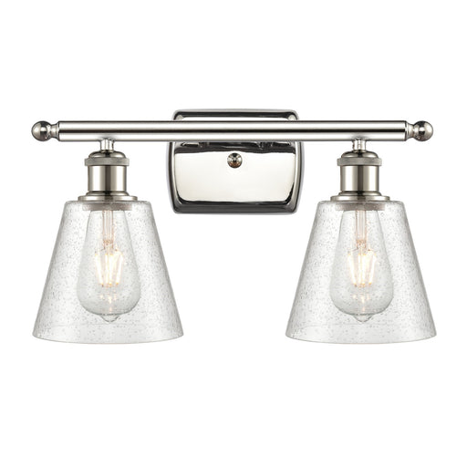 Innovations Caton 16in 2-Light Bath Vanity Light | Transitional Polished Nickel and Frosted Glass | Bathroom & Powder Room | Model 516-2W-PN-G454