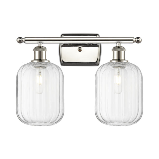 Innovations Preston Cylinder 16in 2-Light Bath Vanity Light | Industrial Polished Nickel and Clear Glass | Bathroom | Model 516-2W-PN-G460-7CL