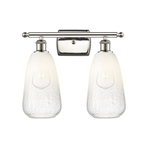 Innovations Brookhaven Almond 16in 2-Light Bath Vanity Light | Industrial Polished Nickel and Opal Glass | Bathroom | Model 516-2W-PN-G480-6OP