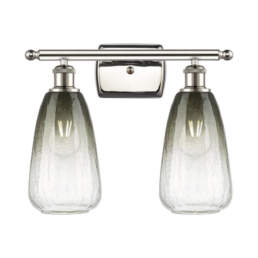 Innovations Brookhaven Almond 16in 2-Light Bath Vanity Light | Industrial Polished Nickel and Slate Glass | Bathroom | Model 516-2W-PN-G480-6SL