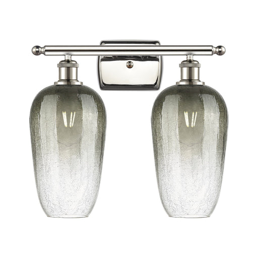 Innovations Brookhaven Flute 17in 2-Light Bath Vanity Light | Industrial Polished Nickel and Slate Glass | Bathroom | Model 516-2W-PN-G484-7SL