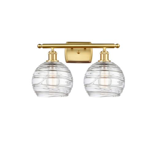 Innovations Athens Deco Swirl 18in 2-Light Bath Vanity | Industrial Satin Gold and Clear Glass | Bathroom & Powder Room | Model 516-2W-SG-G1213-8CL