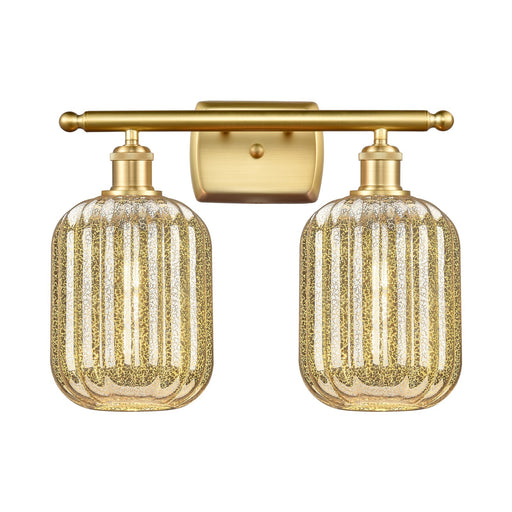 Innovations Preston Cylinder 17in 2-Light Bath Vanity | Industrial Satin Gold and Mercury Glass | Bathroom & Powder Room | Model 516-2W-SG-G460-7ME